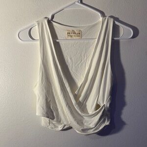 Dress Up Ivory Drape Crop Top - Preloved